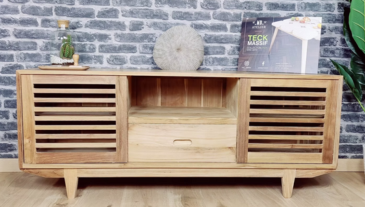 Meuble TV teck massif "Seminyak"