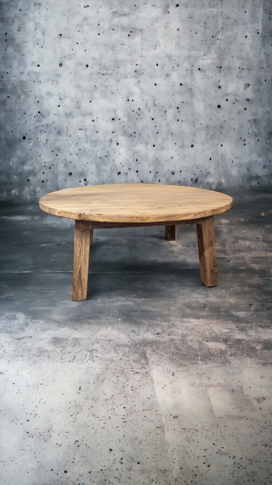 Table basse ronde teck recyclé