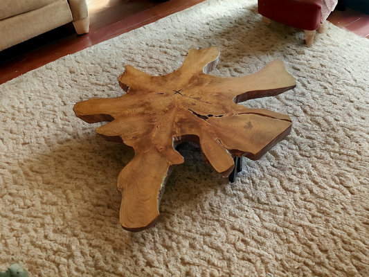 Tranche de teck pour table basse n2