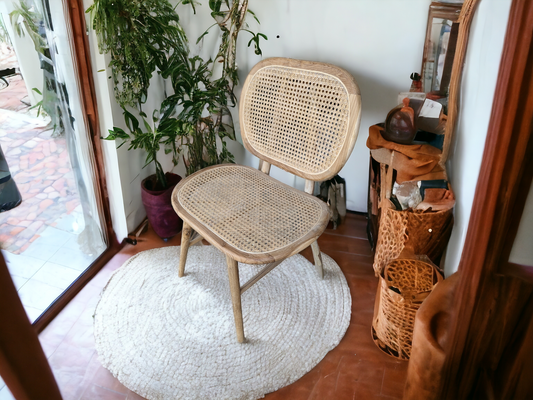 Fauteuil Teck et cannage "Kotac"