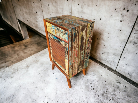 Petit meuble d'appoint teck recyclé