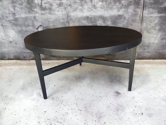 Table basse teck brûlé ovale