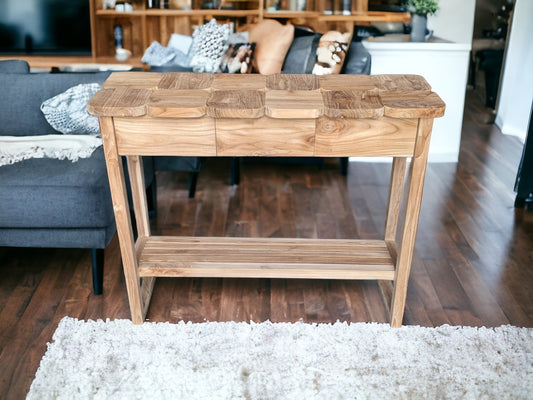 Console teck massif domino