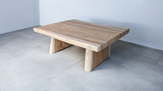 Table basse rectangle en suar massif eclairci
