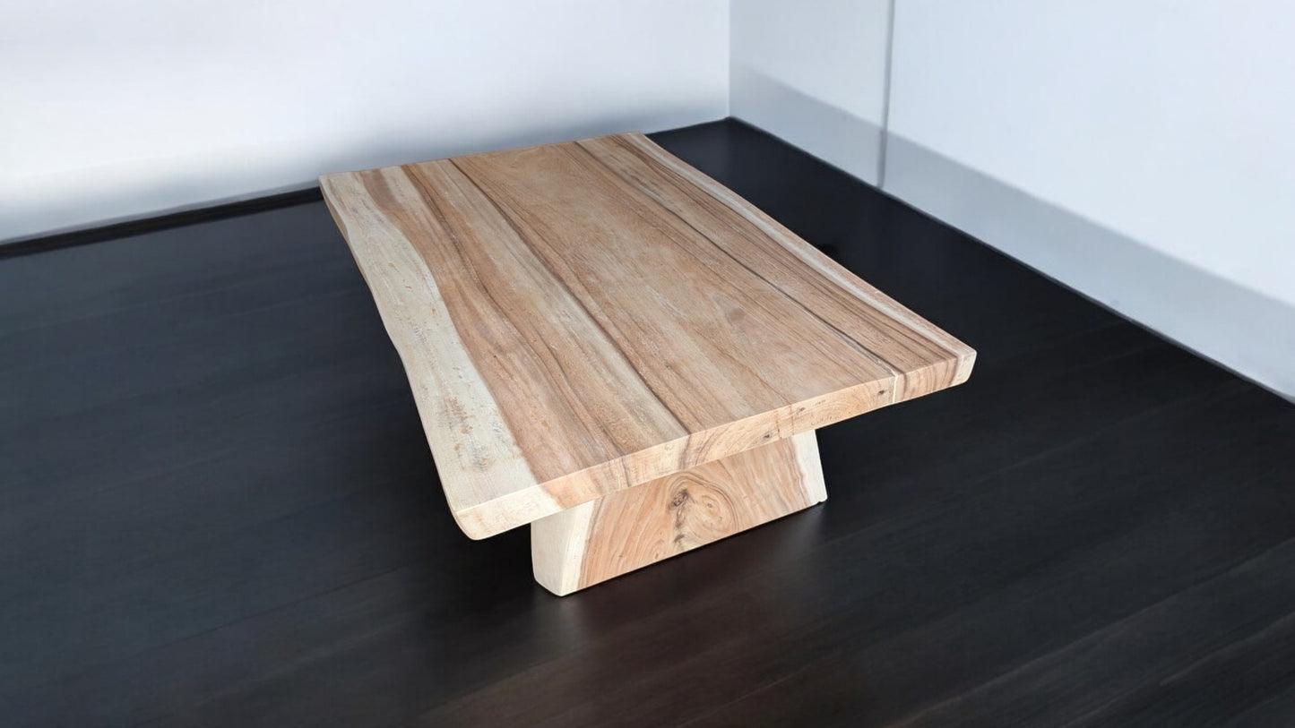 Table basse rectangle en suar massif eclairci