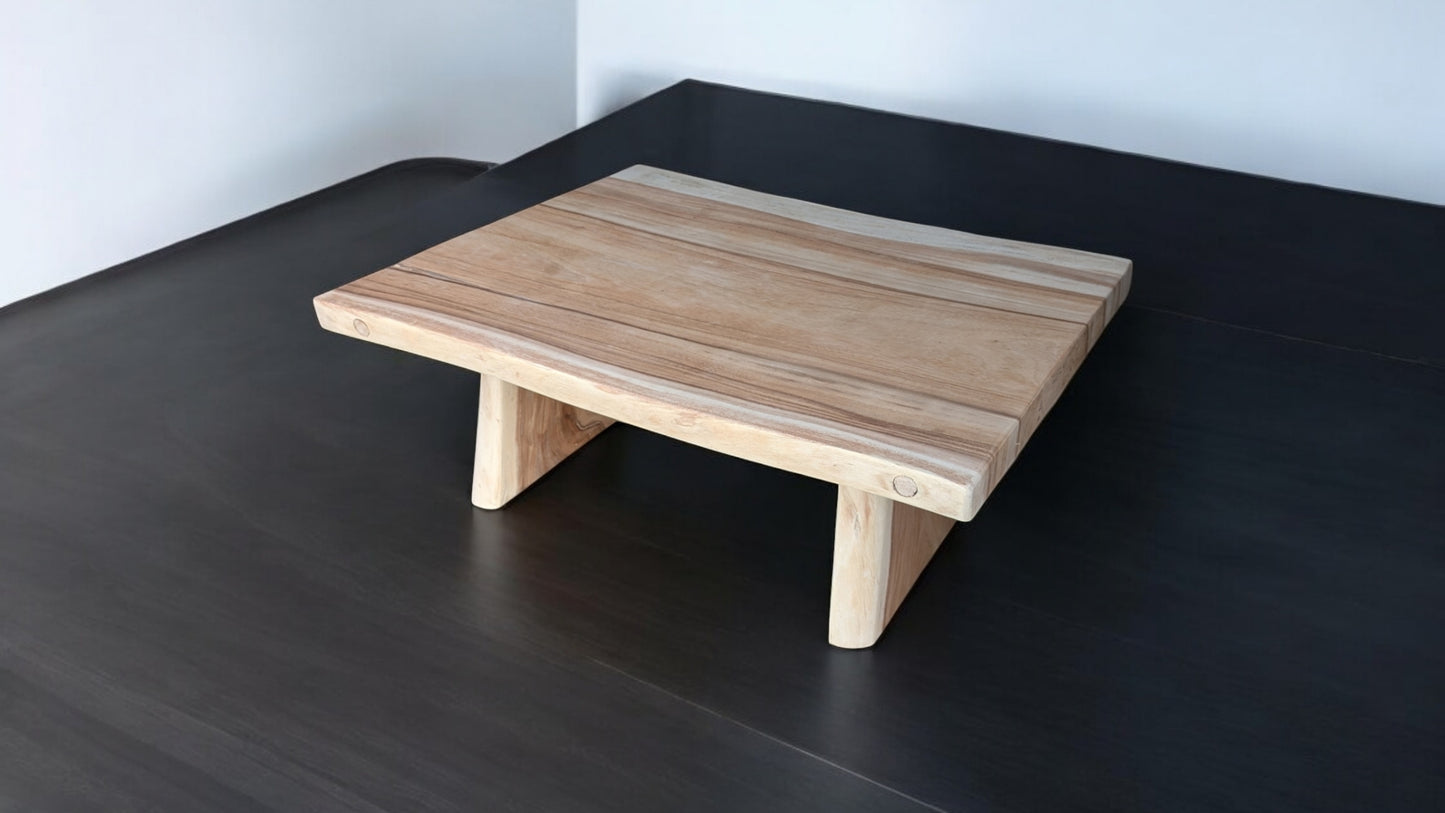 Table basse rectangle en suar massif eclairci