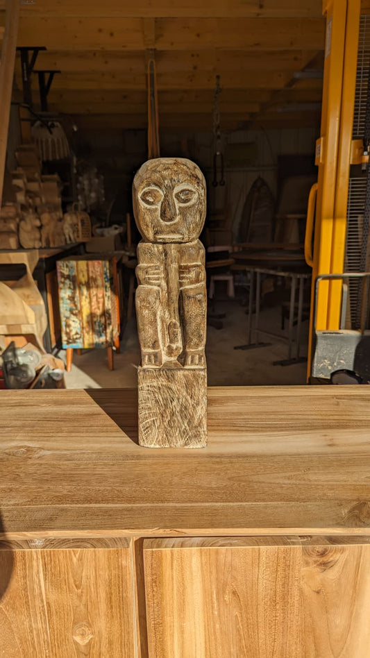 Statuette bois massif